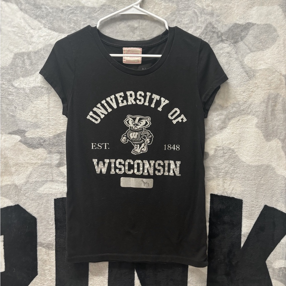 PINK Rhinestone Wisconsin T-shirt